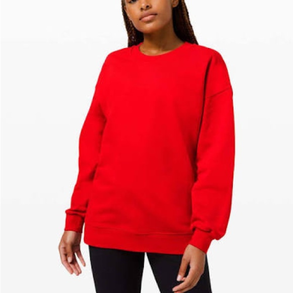 Lululemon Red Perfectly Oversized Sweatshirt
